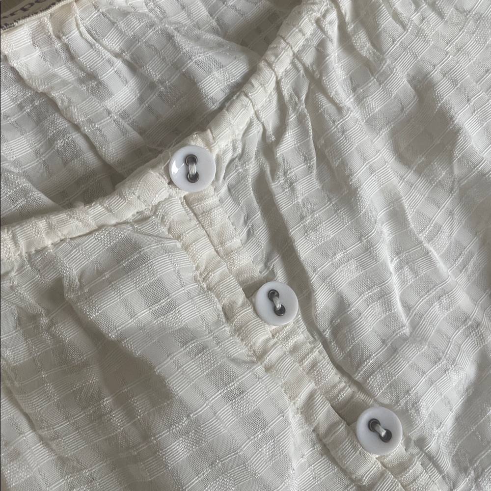 White Ruffled Women's Top - Picture 3 of 4